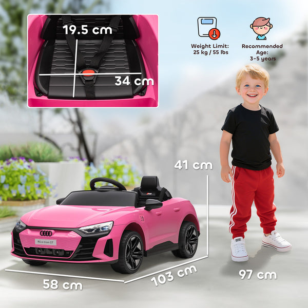 Electric Ride-On Car for Kids Ages 3-5 with Remote Control, Suspension and Horn, 103x58x41 cm, Pink
