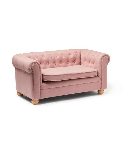 Sofa, Chesterfield - Pink/ Beige