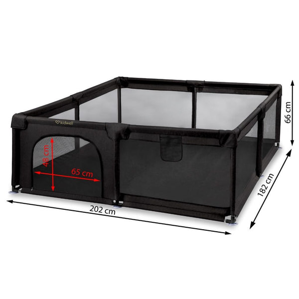 Kidwell Fanko Extra Large Playpen (180 x 200cm), Limited Edition Black