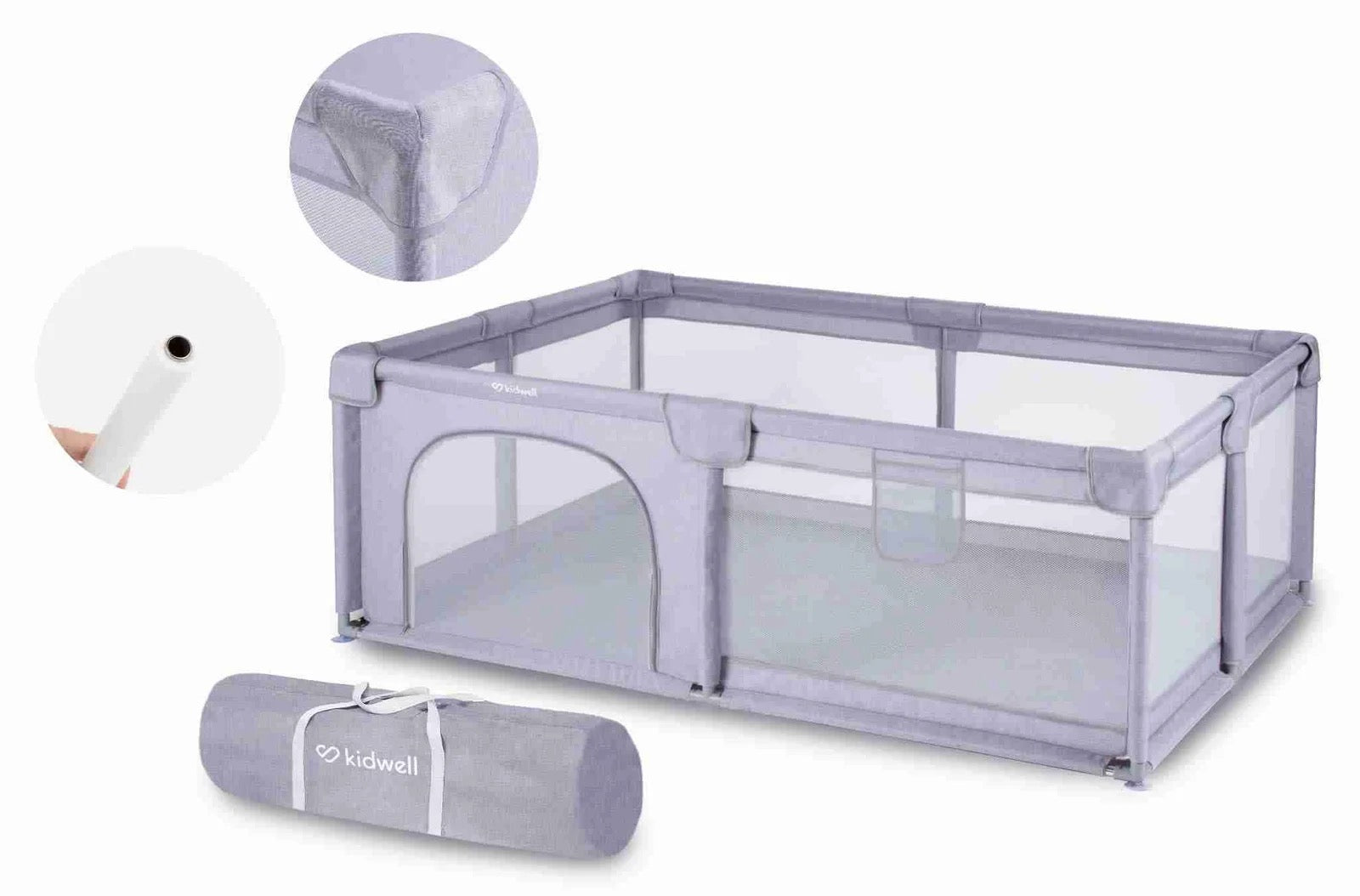 Kidwell Fanko Large Playpen (120 x 180cm), Grey