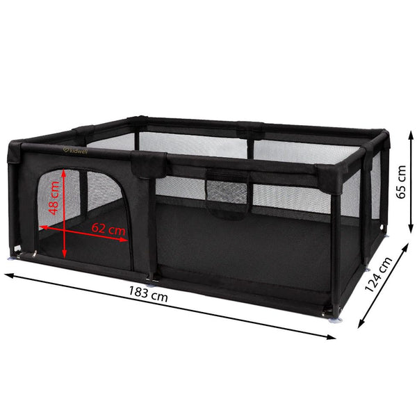 Kidwell Fanko Large Playpen (120 x 180cm), Limited Edition Black