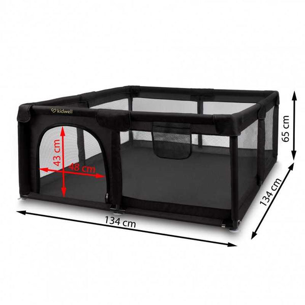 Kidwell Fanko Square Playpen (130 x 130cm), Limited Edition Black