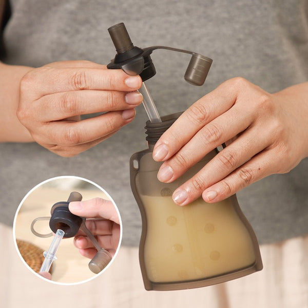 Haakaa Fill & Go Squeezy Pouch (2-pack) & Spring Green Flower Funnel Combo