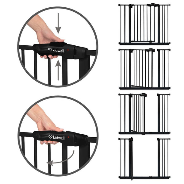 Kidwell Guarda Safety Gate (75-105 cm), Black