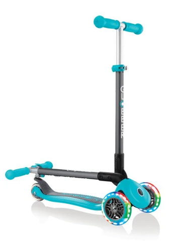Globber Primo Foldable Lights Teal