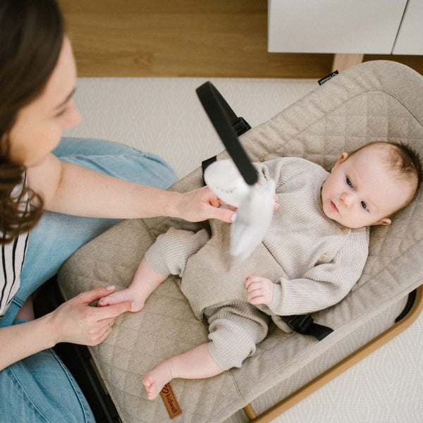 Kidwell Laro Baby Bouncer, Beige/ Wooden