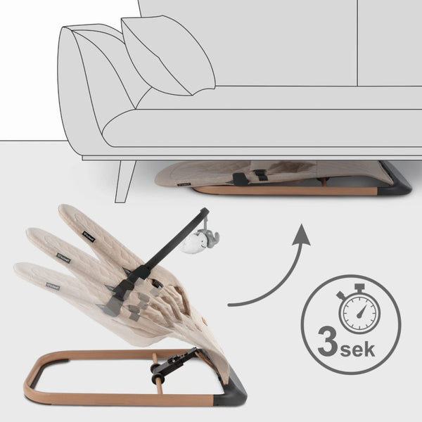 Kidwell Laro Baby Bouncer, Beige/ Wooden