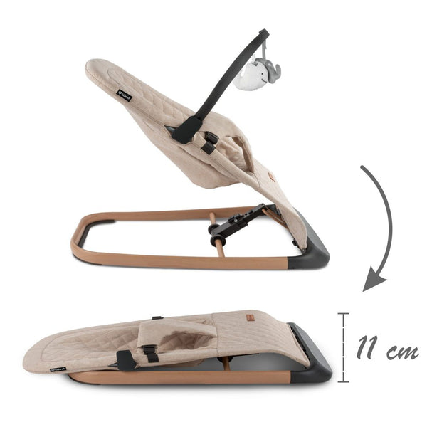 Kidwell Laro Baby Bouncer, Beige/ Wooden