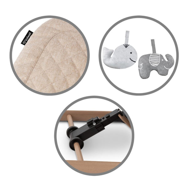 Kidwell Laro Baby Bouncer, Beige/ Wooden