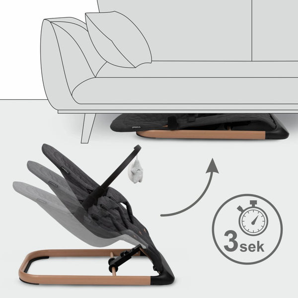 Kidwell Laro Baby Bouncer, Black/ Wooden