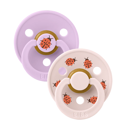 STUDIO Colour Pacifiers 2 Pack Ladybug - Violet Sky/Petal