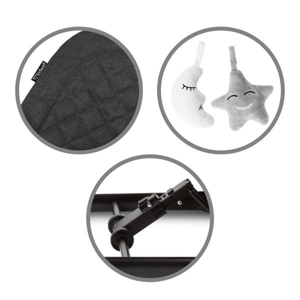 Kidwell Laro Baby Bouncer, Black/ Wooden