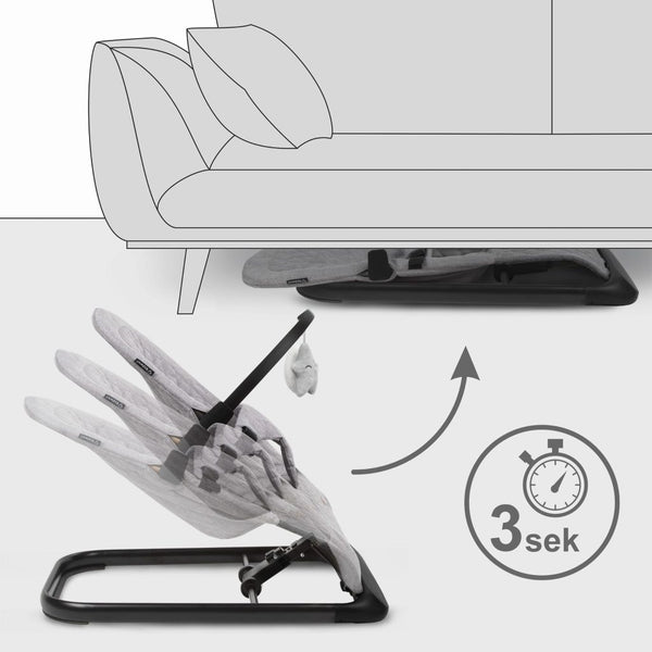 Kidwell Laro Baby Bouncer, Grey/ Black