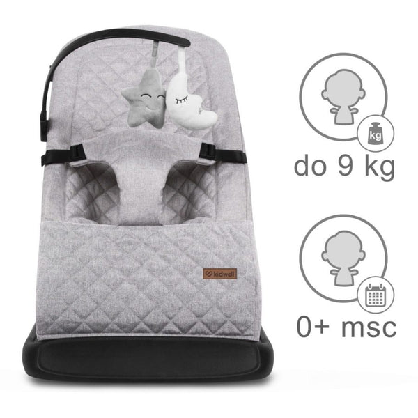 Kidwell Laro Baby Bouncer, Grey/ Black