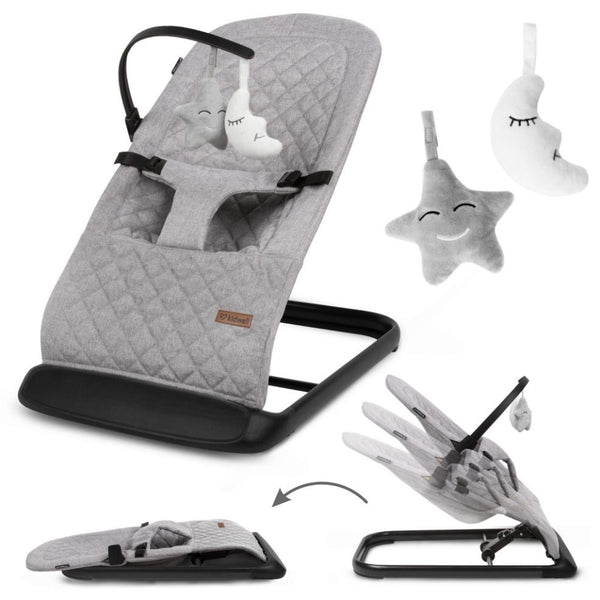 Kidwell Laro Baby Bouncer, Grey/ Black
