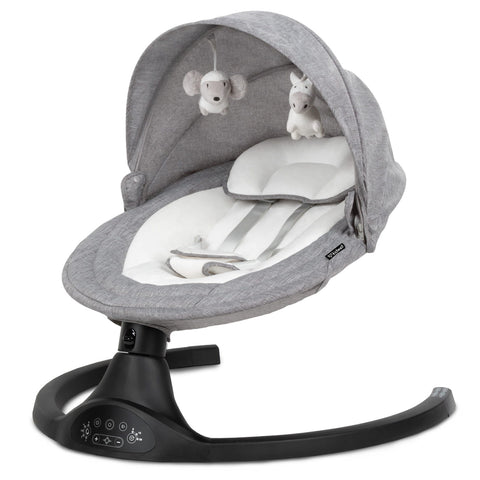 Kidwell Luxi 2-in-1 Electric Rocker & Lounger with Mosquito Net & Bluetooth, Dark Melange / Black