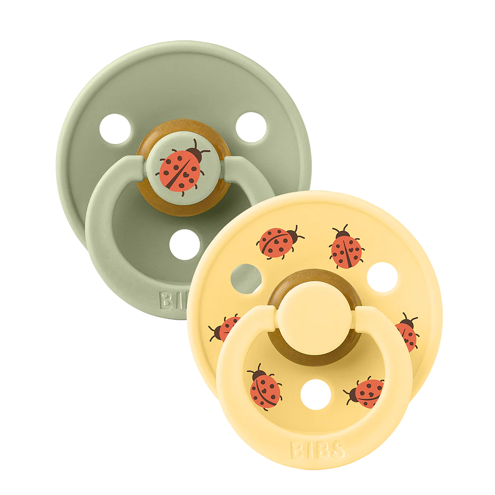 STUDIO Colour Pacifiers 2 Pack Ladybug - Sage/Pale Butter