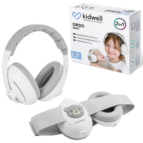 Kidwell Orso 2-in-1 Noise-Canceling Protective Headphones, Grey