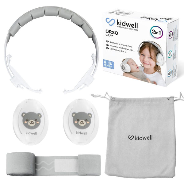 Kidwell Orso 2-in-1 Noise-Canceling Protective Headphones, Grey