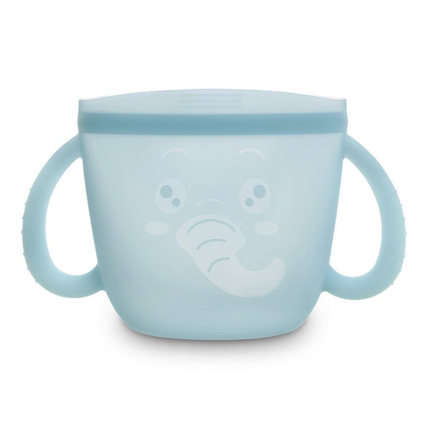 Haakaa Snack-N-Seal Silicone Pouch – Ella Elephant, Mist Blue