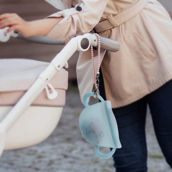 Haakaa Snack-N-Seal Silicone Pouch – Ella Elephant, Mist Blue