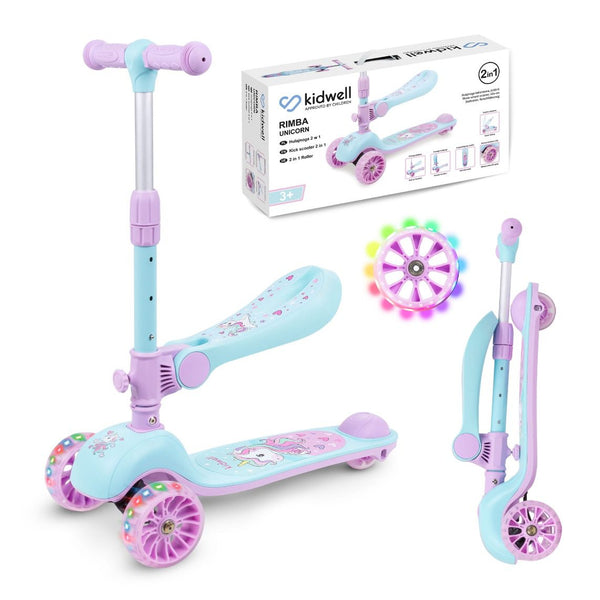 Kidwell Rimba Foldable Balance Scooter with Seat, Unicorn