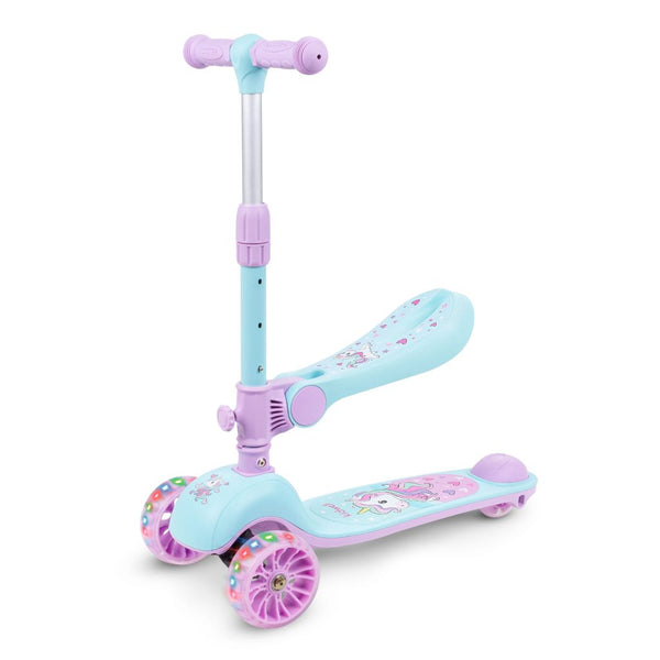Kidwell Rimba Foldable Balance Scooter with Seat, Unicorn