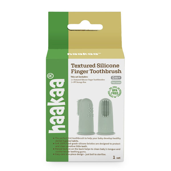 Haakaa Textured Silicone Finger Toothbrush (2-pack)