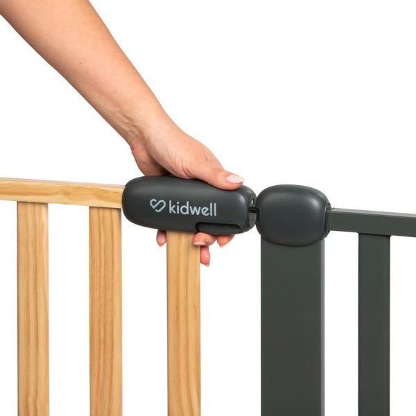 Kidwell Trasti Safety Gate (74-105 cm), Pine Wood & Powder-Coated Steel