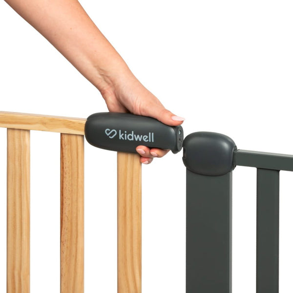 Kidwell Trasti Safety Gate (74-105 cm), Pine Wood & Powder-Coated Steel