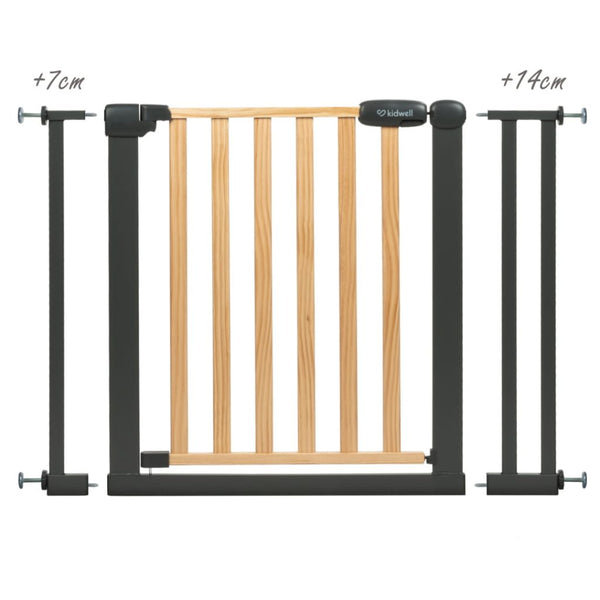 Kidwell Trasti Safety Gate (74-105 cm), Pine Wood & Powder-Coated Steel