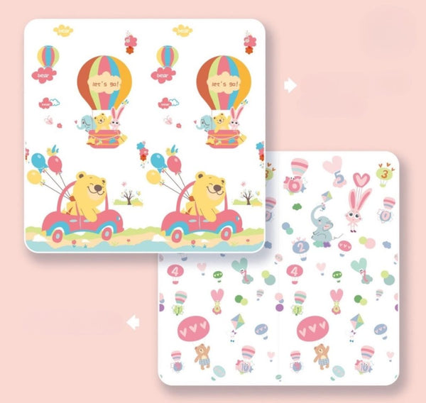 Playpen Bundle BUNDLE: Extra Large Playpen, Grey + PIRA Foldable & Reversible Extra Large Play Mat, Little Bear / Animal Voyages (200 x 180 cm)