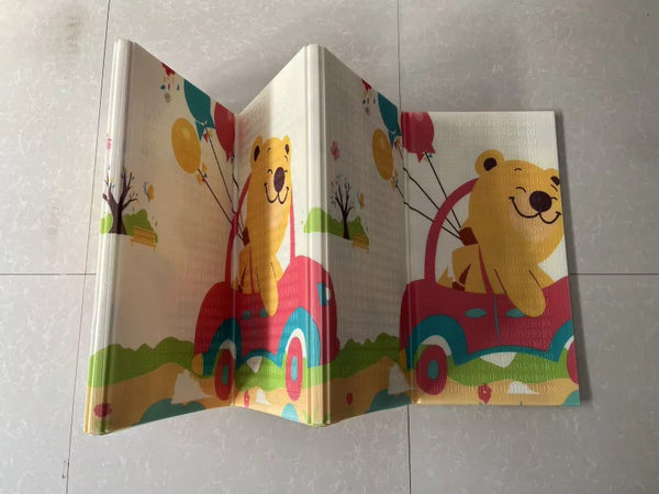 Playpen Bundle BUNDLE: Extra Large Playpen, Grey + PIRA Foldable & Reversible Extra Large Play Mat, Little Bear / Animal Voyages (200 x 180 cm)