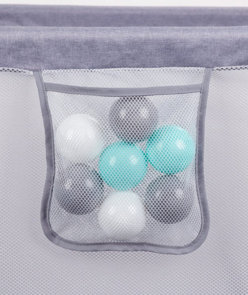 Playpen Bundle BUNDLE: Extra Large Playpen, Grey + PIRA Foldable & Reversible Extra Large Play Mat, Little Bear / Animal Voyages (200 x 180 cm)