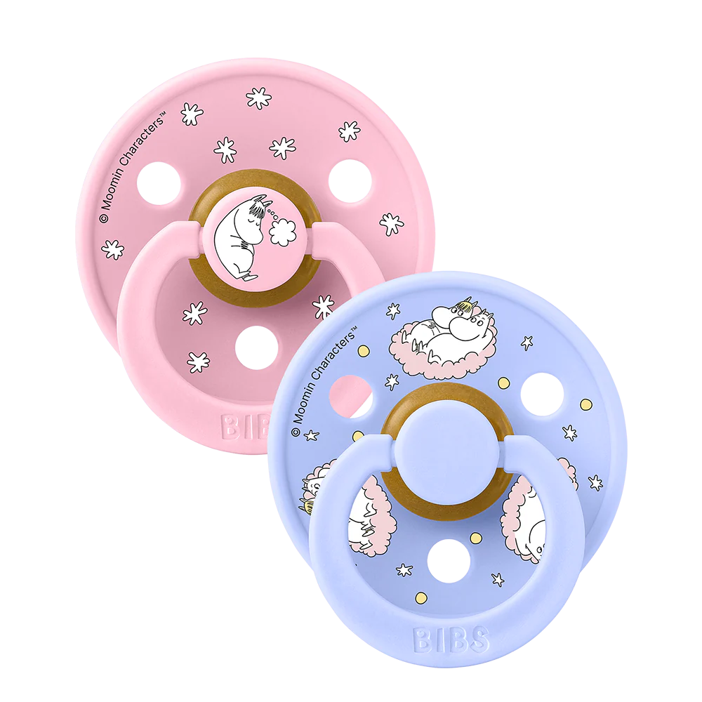 BIBS x Moomin Colour Pacifiers 2 pack Dreaming - Baby Pink mix