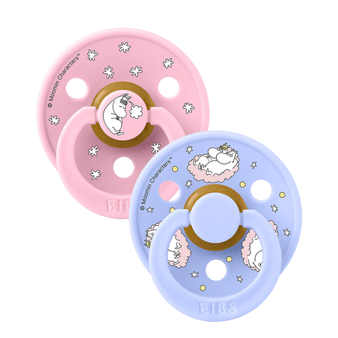 BIBS x Moomin Colour Pacifiers 2 pack Dreaming - Baby Pink mix