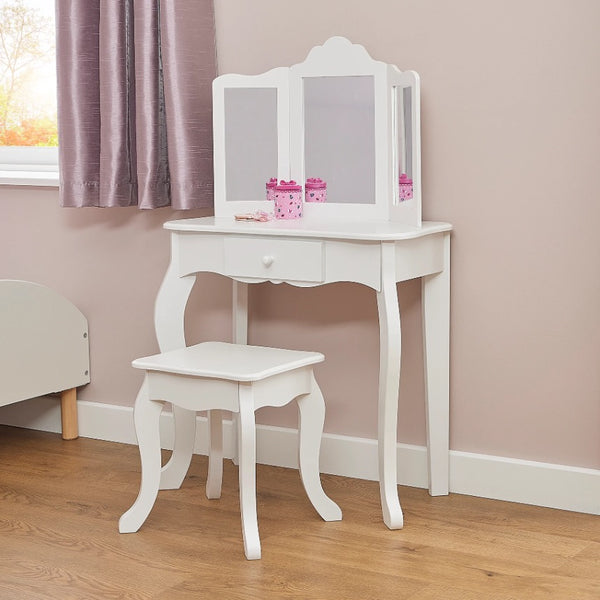 Liberty House Kids’ White Vanity Table and Stool Set