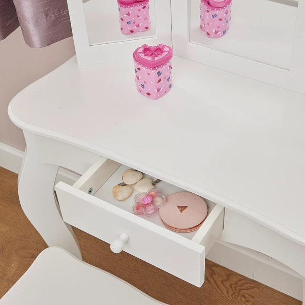 Liberty House Kids’ White Vanity Table and Stool Set