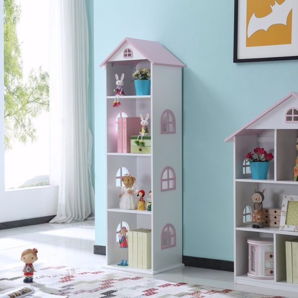 Liberty House Tall White Wooden Dolls House Bookcase