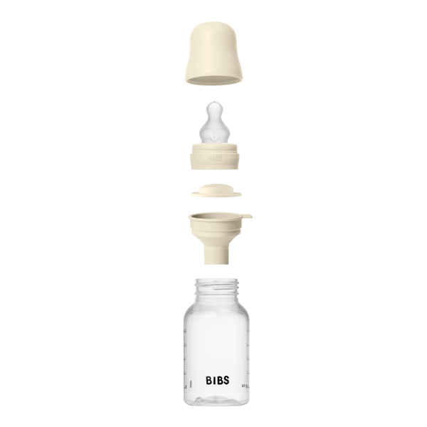 Bibs Baby Bottle Round Silicone 1 pack 150ml Slow Flow Ivory