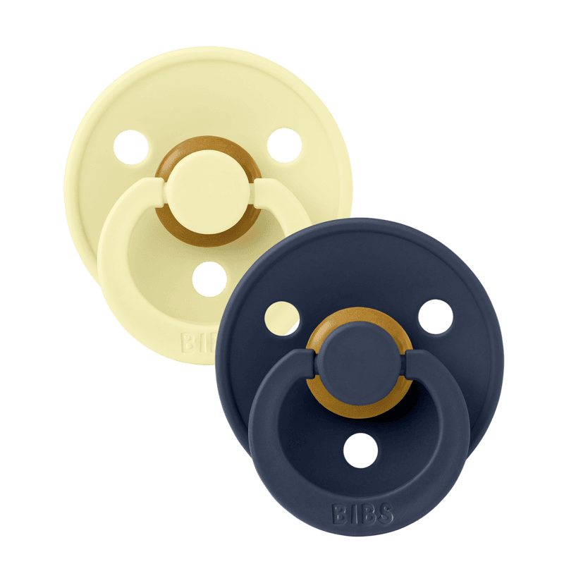 BIBS Pacifier Colour 2 PACK Latex Size 2 Luna/Deep Space