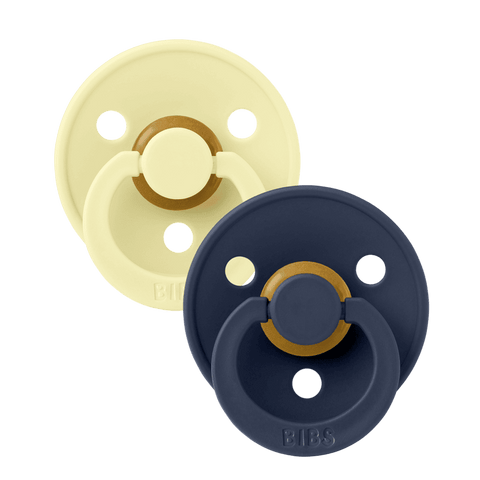BIBS Pacifier Colour 2 PACK Latex Size 2 Luna/Deep Space