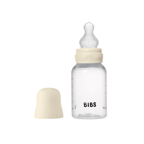 Bibs Baby Bottle Round Silicone 1 pack 150ml Slow Flow Ivory