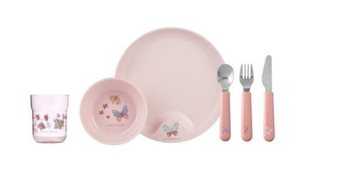 Children's dinnerware 6-piece set - Flowers & Butterflies