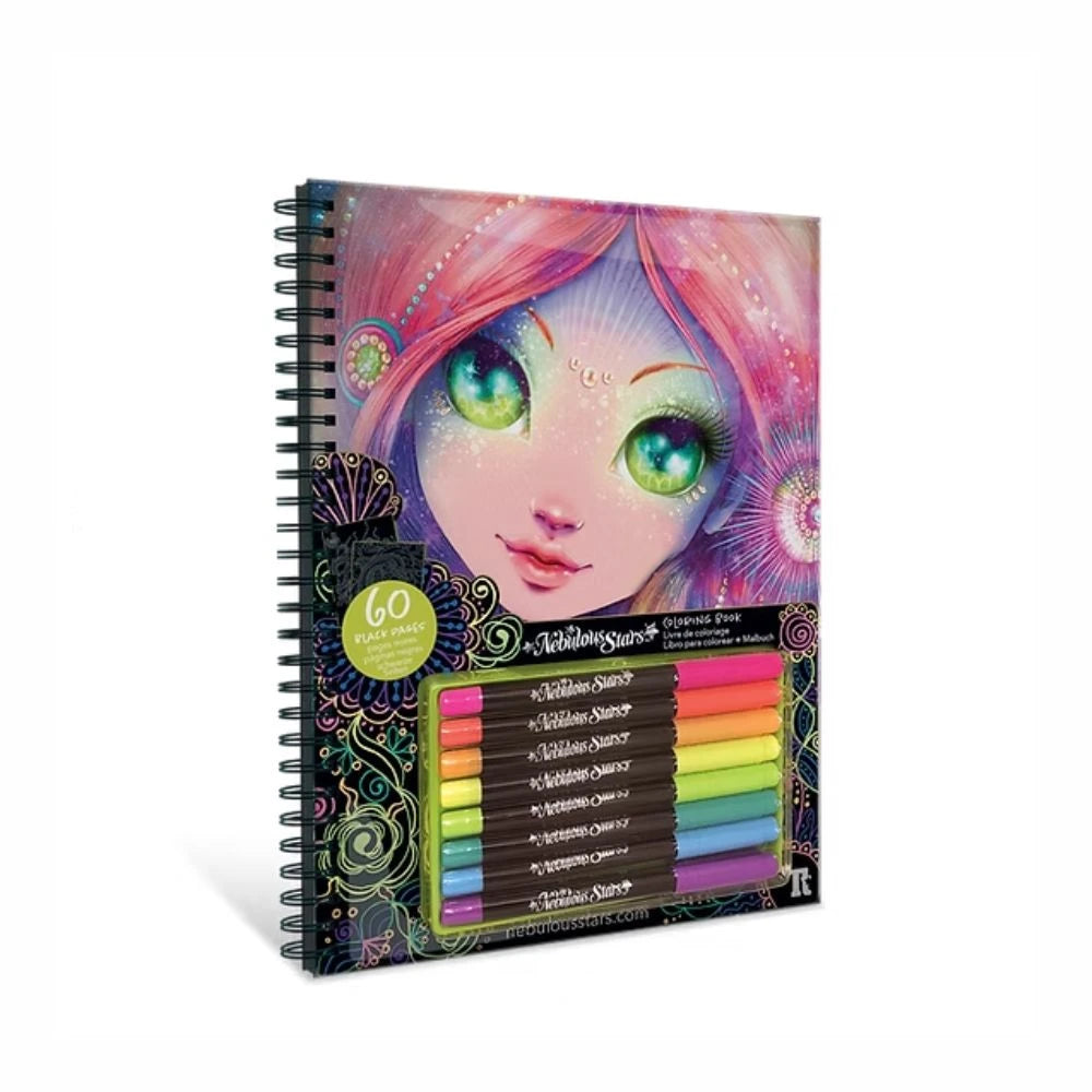 Nebulous Stars Black Pages Coloring Book
