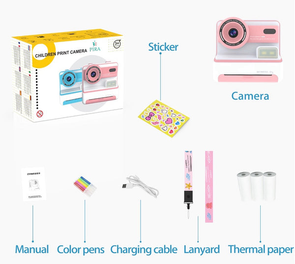 Kid's Digital Camera- Instant Print Pink/ Blue- SD CARD INCLUDED