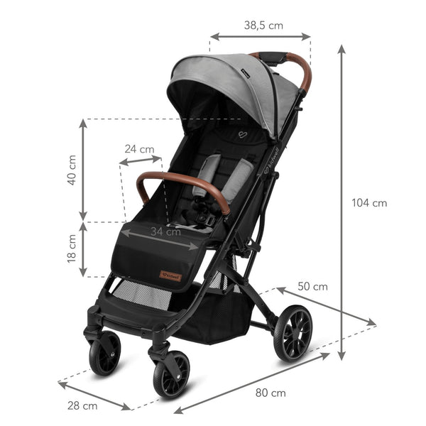 Kidwell Colmer Compact Stroller, Cool Grey + FREE Foot Muff