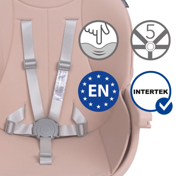 Kidwell Eatan 4in1 Highchair, Wood Pink