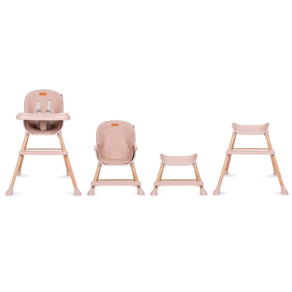 Kidwell Eatan 4in1 Highchair, Wood Pink