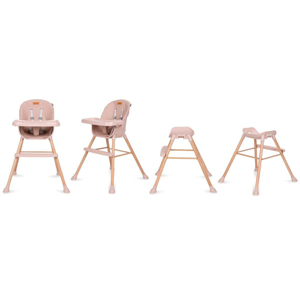 Kidwell Eatan 4in1 Highchair, Wood Pink